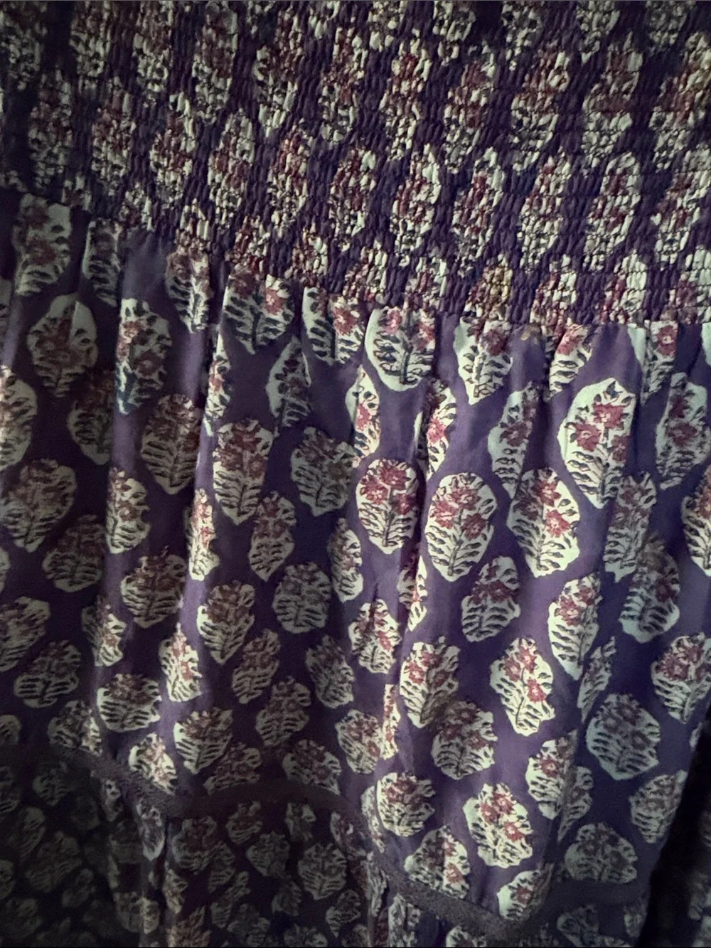 Bell by Alicia Bell MANDY tiered high waisted cotton Maxi skirt purple print XL